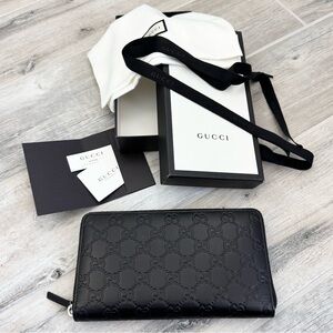 Gucci Black GG Signature Leather XL Organizer Wallet